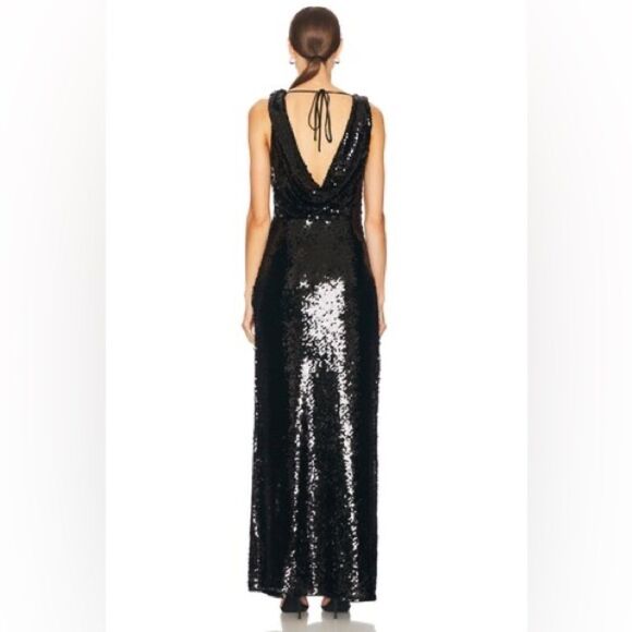NWT House Of Harlow 1960 Viola Maxi Black Gown Dress Sequin Size XS - Picture 5 of 11